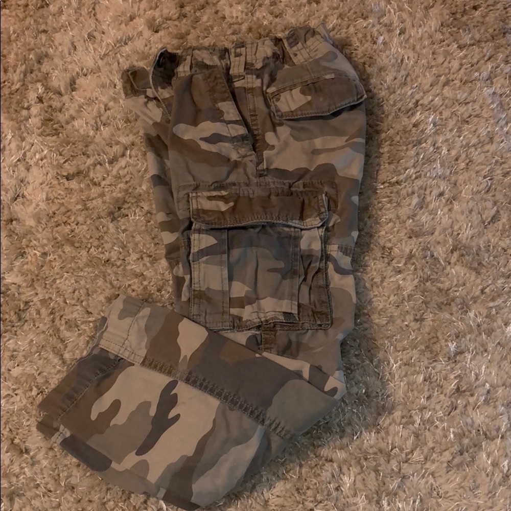 Boys army fatigue cargo pants